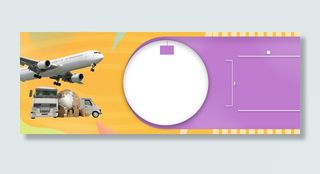 黄色几何简约物流海报banner高清