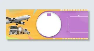 黄色几何简约物流海报banner高清