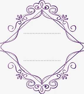 紫水晶欧式花藤边框免抠