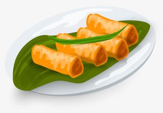 卡通矢量中国点心春卷免抠