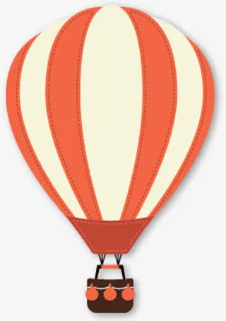 热气球卡通飞翔热气球免抠