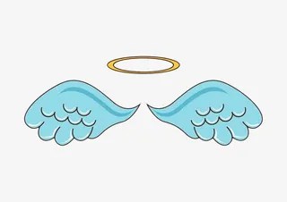 手绘天使圆环免抠