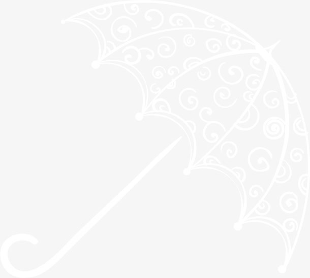 白色简约雨伞免抠