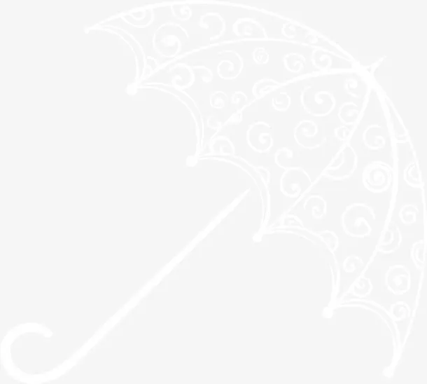 白色简约雨伞免抠