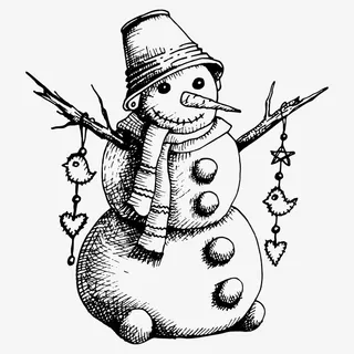 素描圣诞节元素免抠