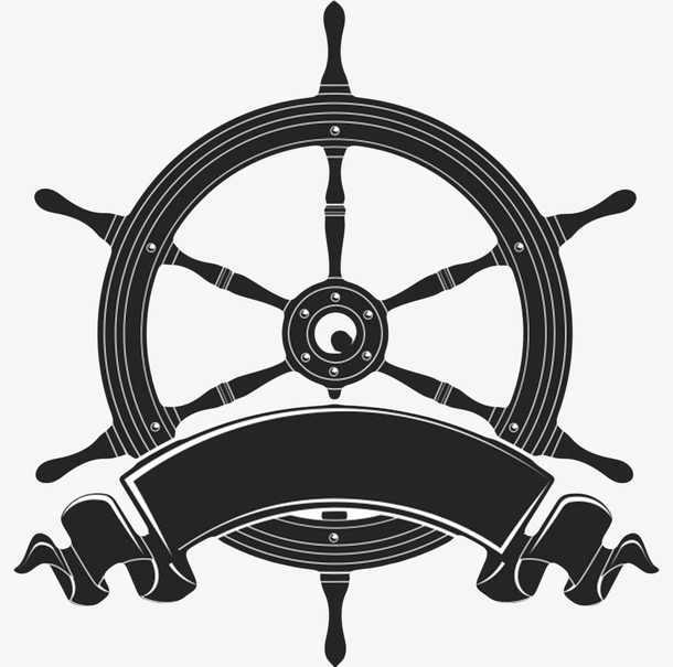 黑色控制方向的logo舵盘图案免抠