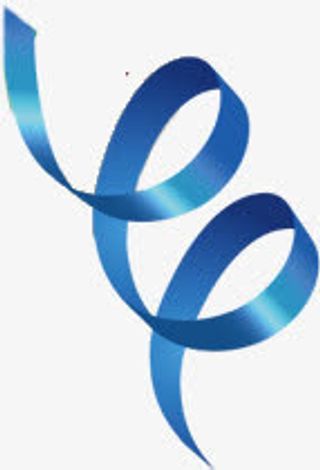 蓝色螺旋丝带免抠