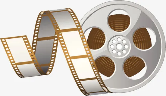 矢量旧电影胶片与卷轴插图免抠