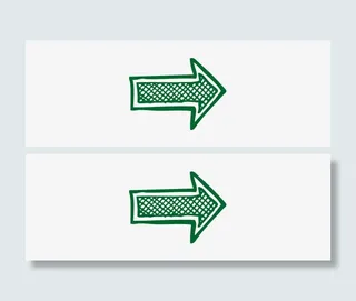 矢量箭头手绘绿色空心免抠