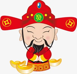 卡通扁平财神爷免抠