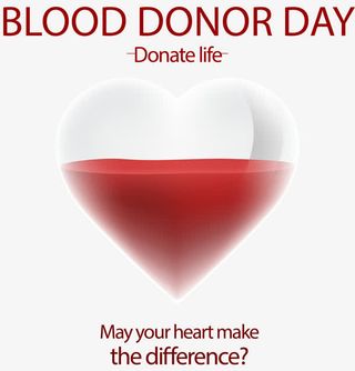 矢量手绘爱心献血免抠