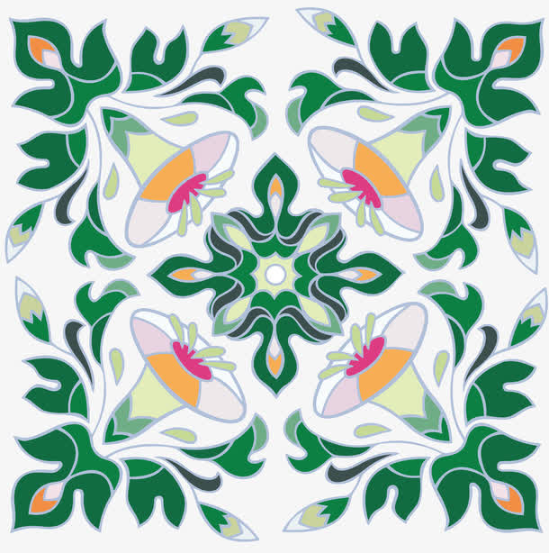 中国风古典刺绣矢量底纹免抠