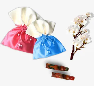 钱袋中国风桃花免抠