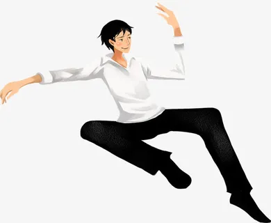 手绘春天时尚男生免抠