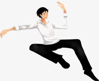 手绘春天时尚男生免抠