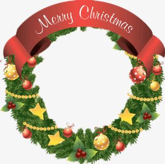 圣诞节花环花圈标签免抠