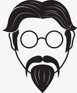 手绘长胡子的男人头像免抠