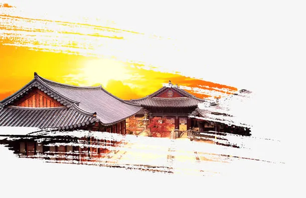 中国建筑屋顶笔触免抠