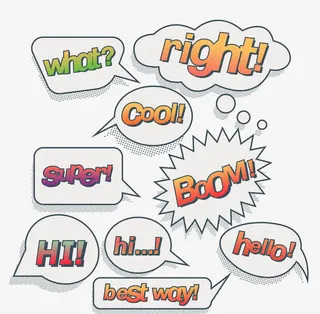 卡通手绘爆炸云对话框免抠