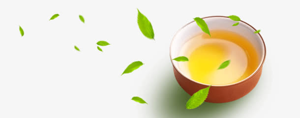 古风茶杯树叶免抠