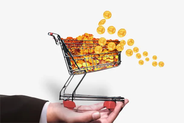 金融理财专辑购物车金币手势免抠