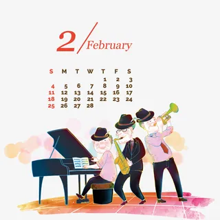 年日历之2月免抠
