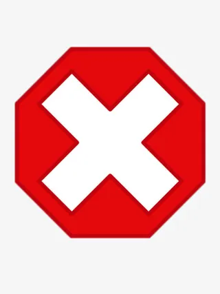 红色八角里面的白色打叉图片免抠