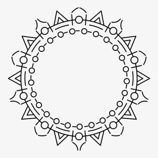 圆形形线条花纹边框免抠