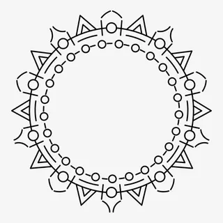 圆形形线条花纹边框免抠