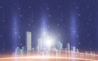 商务科技城市背景海报背景模板高清