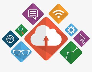 矢量扁平化云盘下载免抠