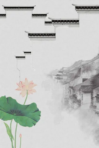 古建筑灰色典雅传统背景高清