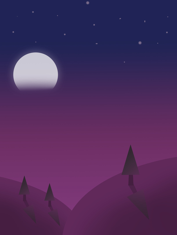 夜晚星空插画免抠