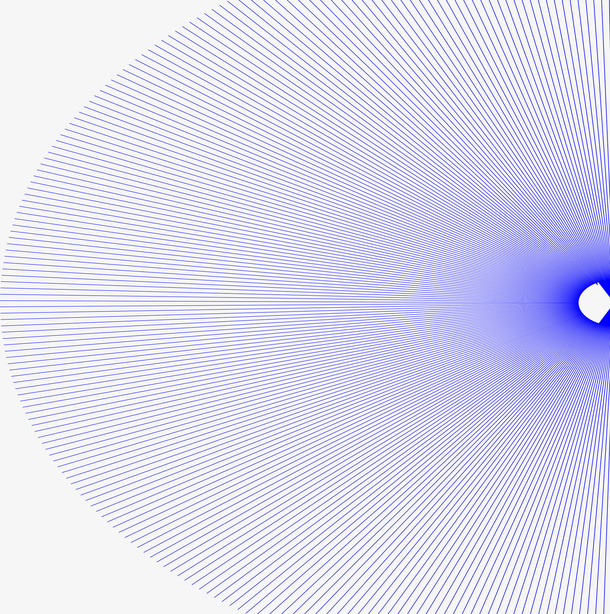 蓝色弧形透视线条免抠