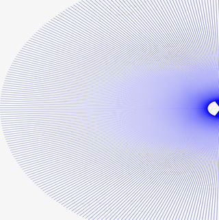 蓝色弧形透视线条免抠