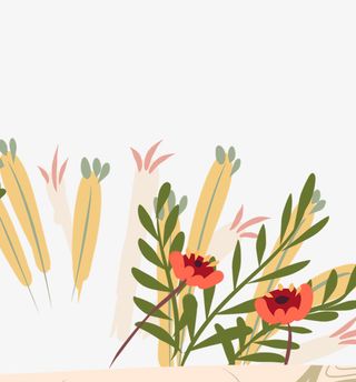 绿色花草清新装饰免抠漂浮叶子元素