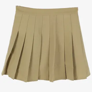 卡其色百褶裙免抠