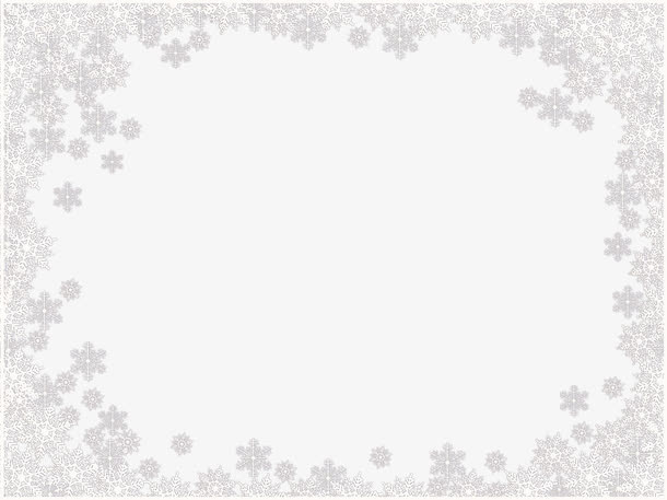 新年白色浪漫雪花边框免抠