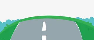 春天绿色街景草坪道路免抠