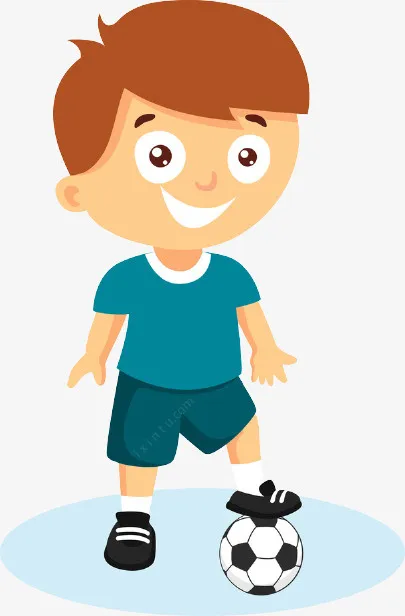 踢足球的小孩 小男孩免抠
