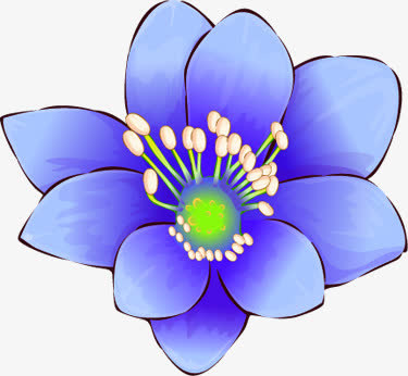 中秋节蓝色花朵包装免抠