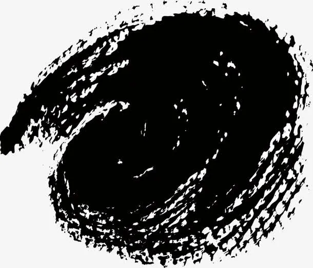 中国风纹理墨迹标签免抠