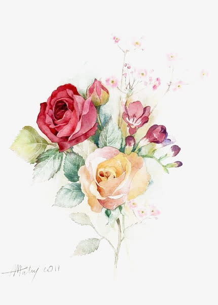 手绘花免抠