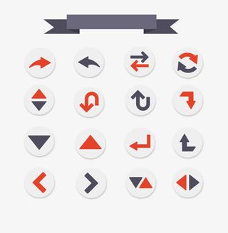 彩色箭头符号矢量图免抠