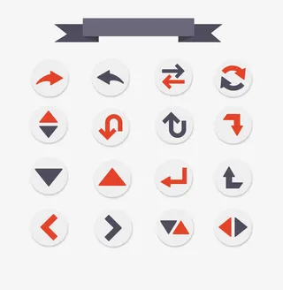 彩色箭头符号矢量图免抠