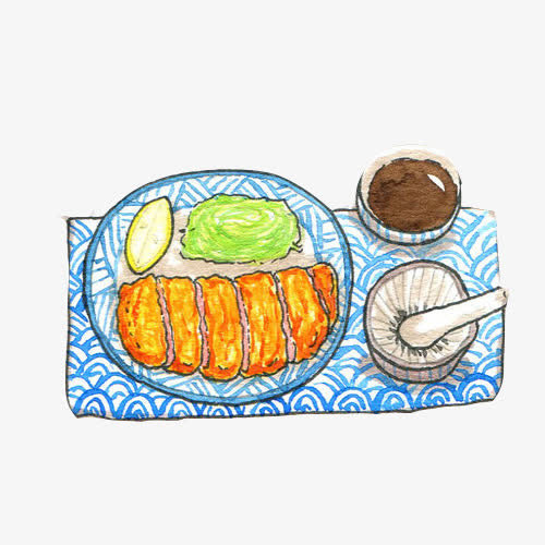 盖饭套餐手绘画素材图片免抠