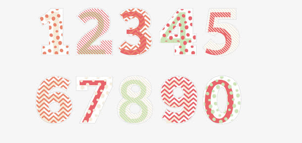 彩色数字矢量图免抠