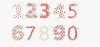 彩色数字矢量图免抠