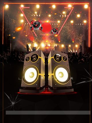 黑红色酷炫音响促销海报背景素材高清