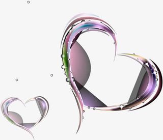 紫色绚丽春天爱心装饰免抠